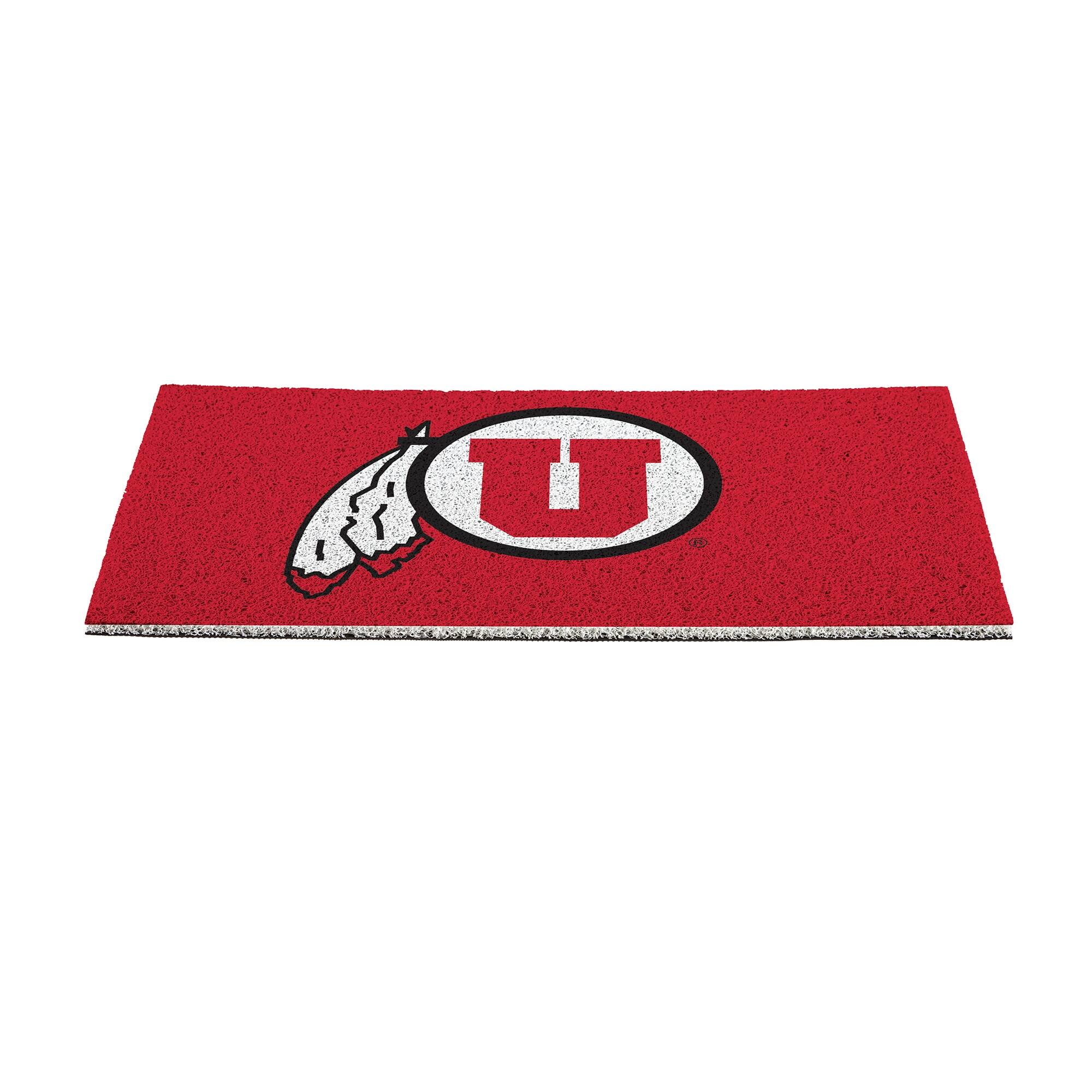 Alt View 1. Evergreen Enterprises - Utah Utes 16" x 28" Full Color Indoor/Outdoor Logo Turf Mat - Multicolor.