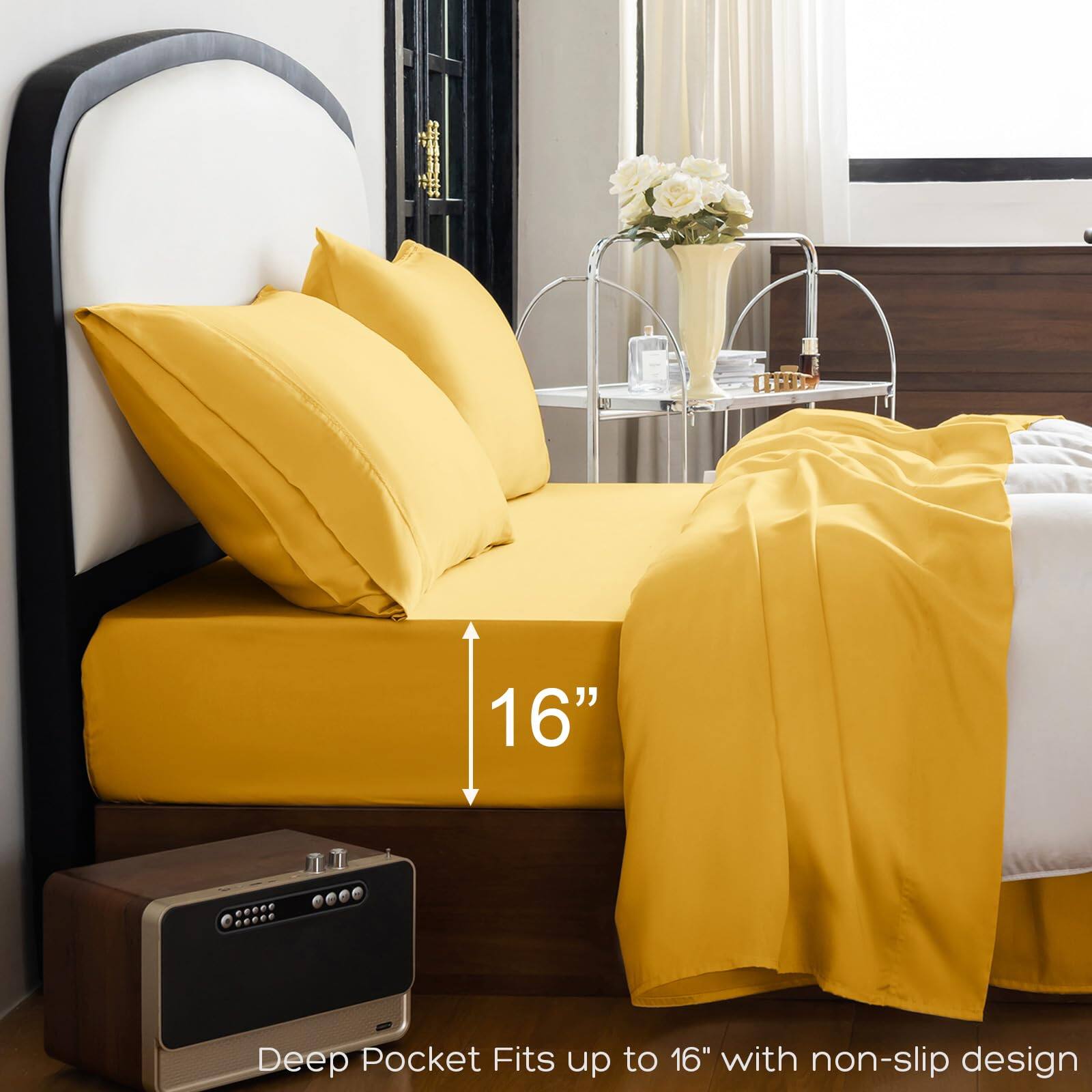 Deep Pocket Fits up to 16" with non-slip design