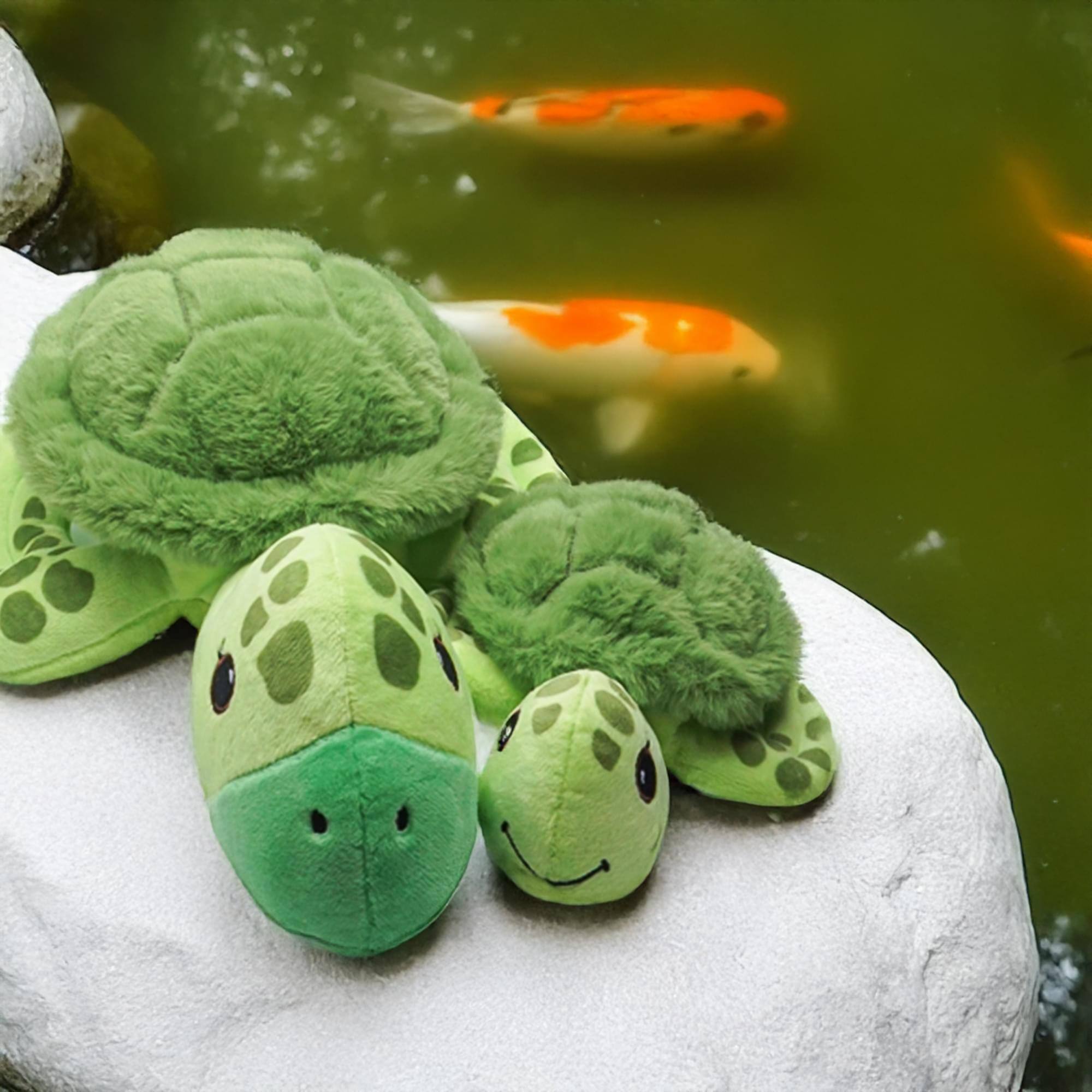 Alt View 10. TriAction Toys - Snooze Monsters Interactive Bedtime Plush Set | Turtle With Baby - Green.