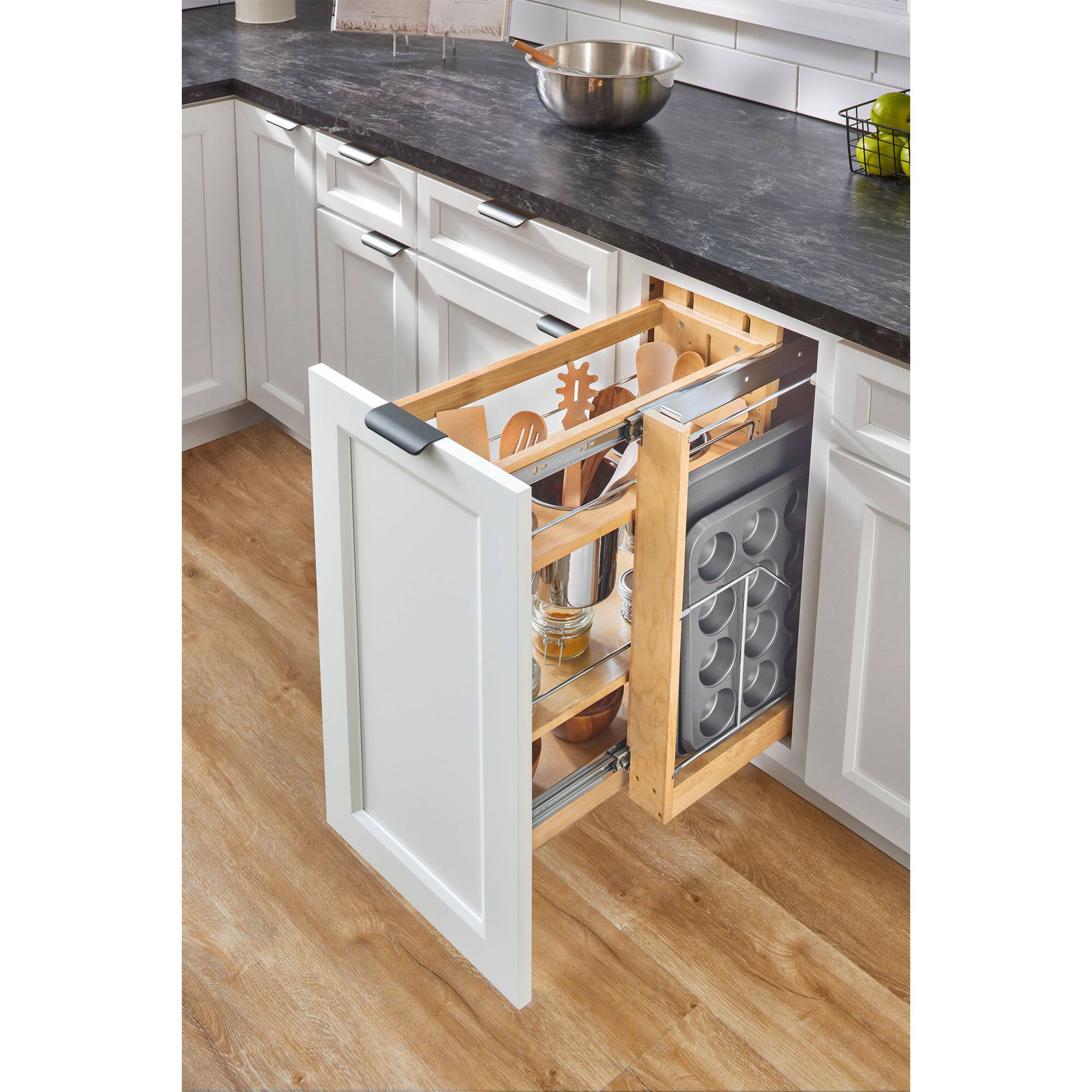 Alt View 7. Rev-A-Shelf - Rev-A-Shelf 8" Pullout Kitchen Cabinet Organizer with Soft-Close, 448UT-BCSC8C - Natural Maple.