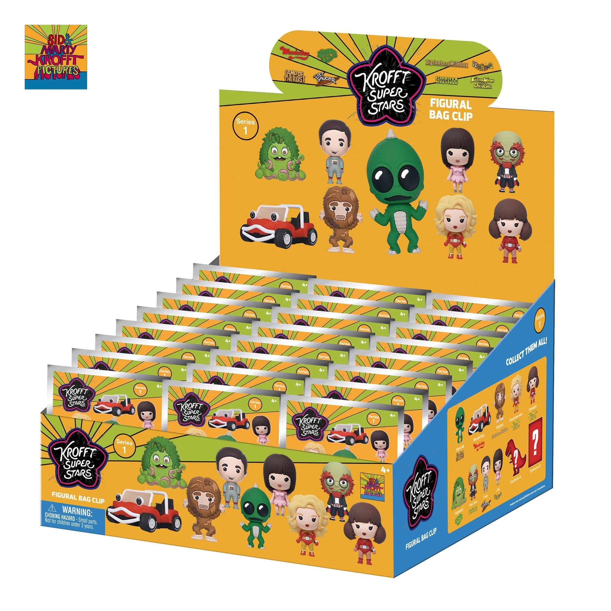 SID & MARTY KROFFT PICTURES

Series 1

KROFFT SUPER STARS FIGURAL BAG CLIP

WARNING: CHOKING HAZARD - Small parts. Not for children under 3 years.

COLLECT THEM ALL!