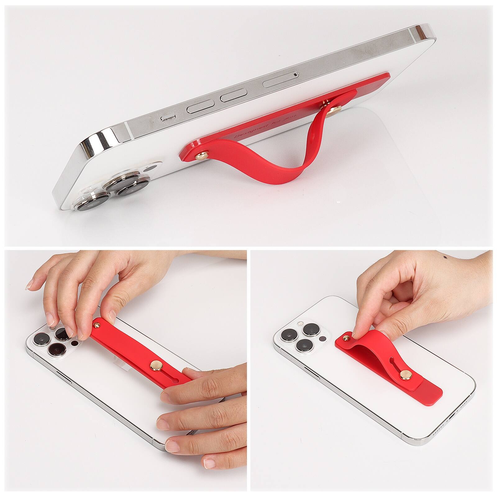 Alt View 13. SaharaCase - FingerGrip Cell Phone Holder Strap for Most Cell Phones - Red.