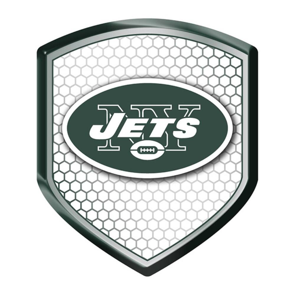 Front. TCL - New York Football Jets Reflector Shield Emblem - Easy Peel & Stick Decal for cars, trucks, mailboxes, doors and more - Multi.