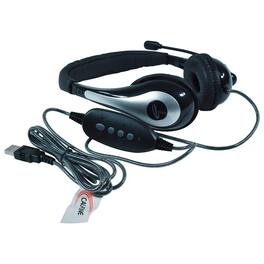 Califone - NeoTech 1025MUSB On-Ear Stereo Headset with Gooseneck Microphone, USB Plug, Black/Silver