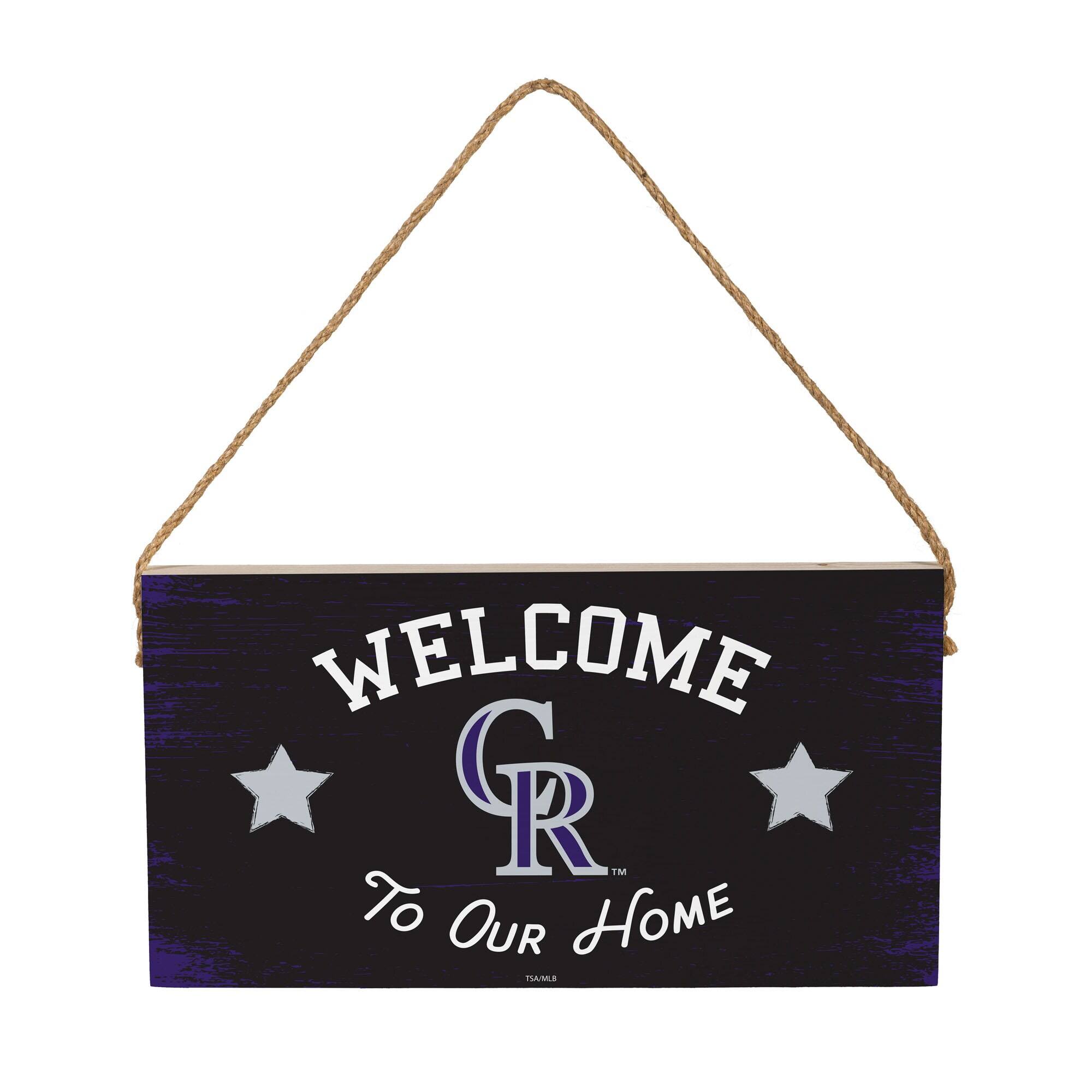 Colorado Rockies 6" x 11" Welcome Home Wood Wall Sign with Rope Hanger