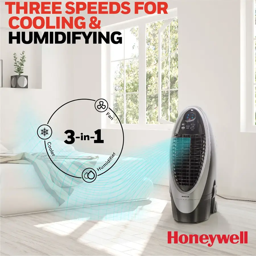 Three speeds for cooling and humidifying - Honeywell.