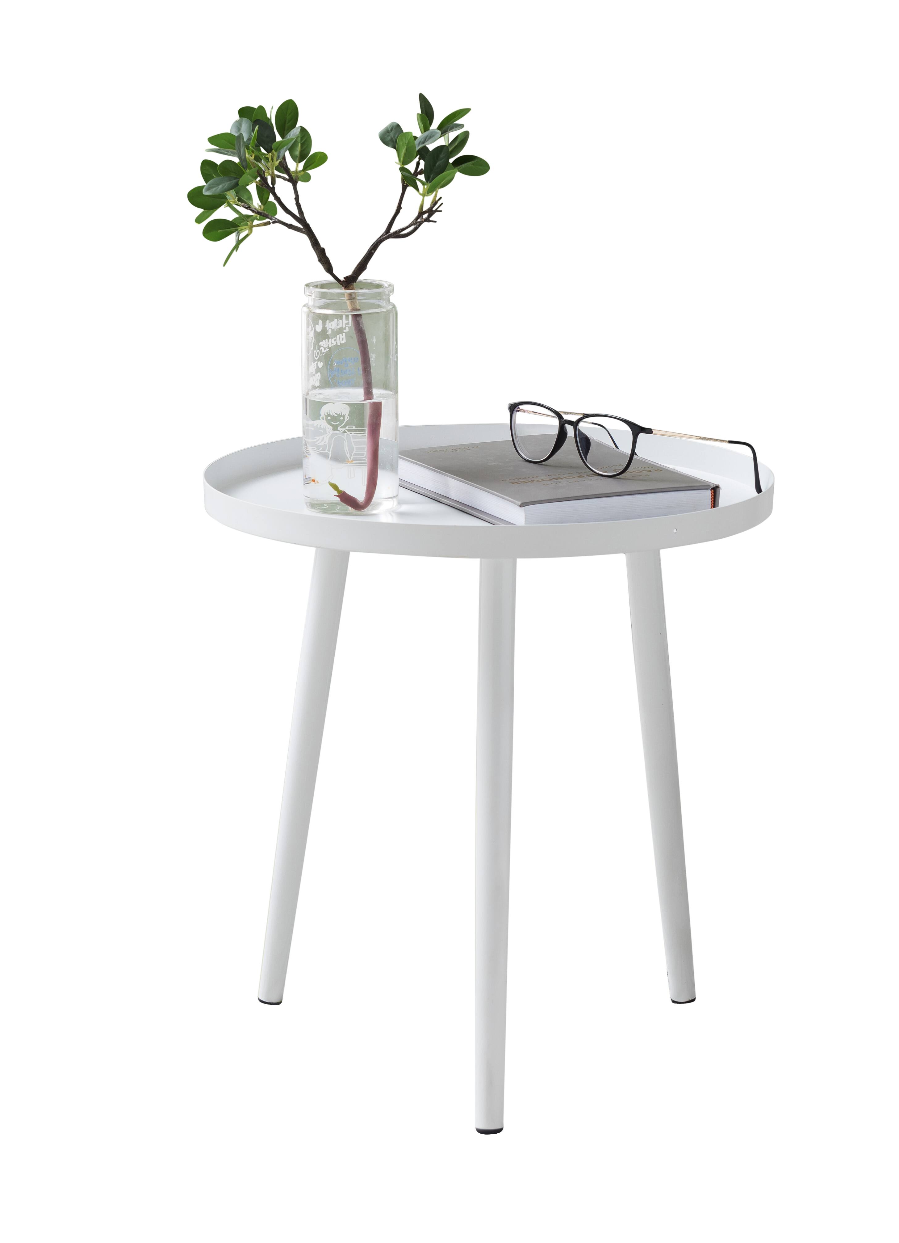 Angle. Kings Brand Furniture - Kings Brand Furniture Round Metal Side End Table, Nightstand Accent Table, Pedestal Plant Stand for Bedroom Living Room - Black.