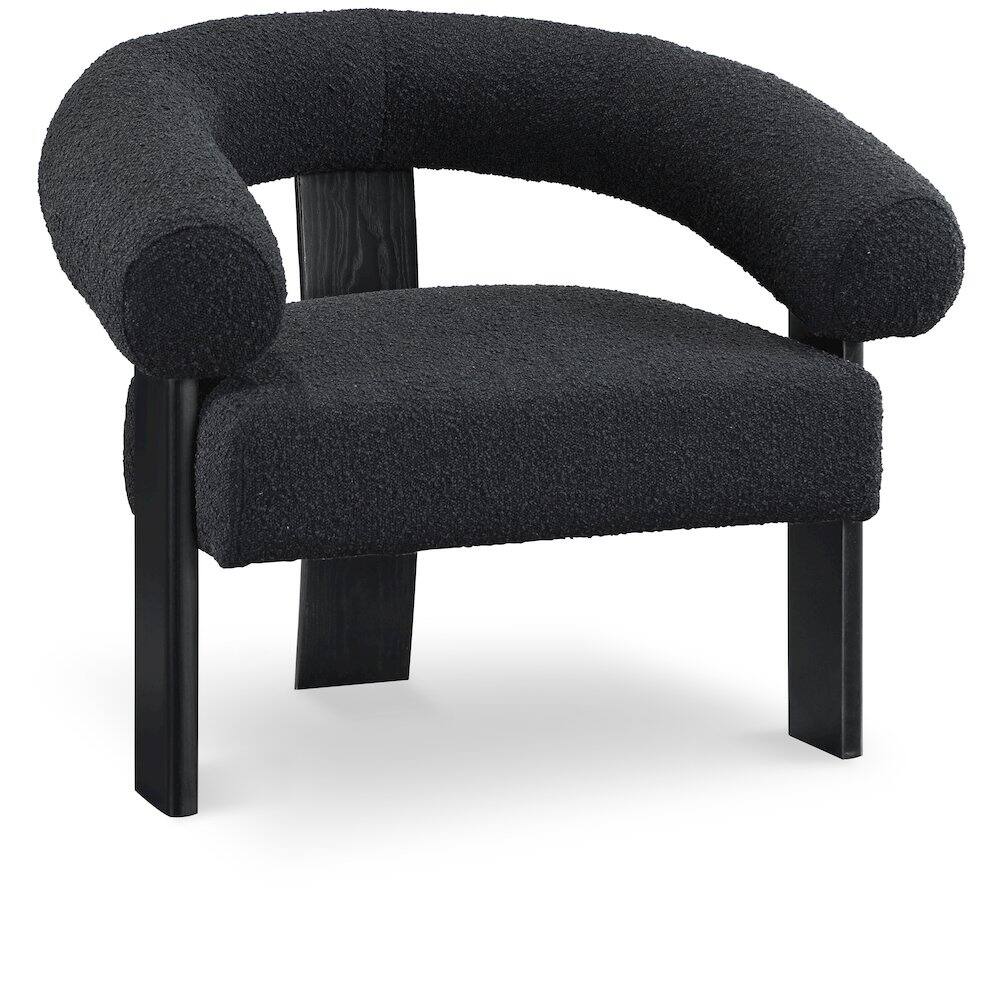 Meridian Furniture - Winston Boucle Fabric Accent Chair - Black
