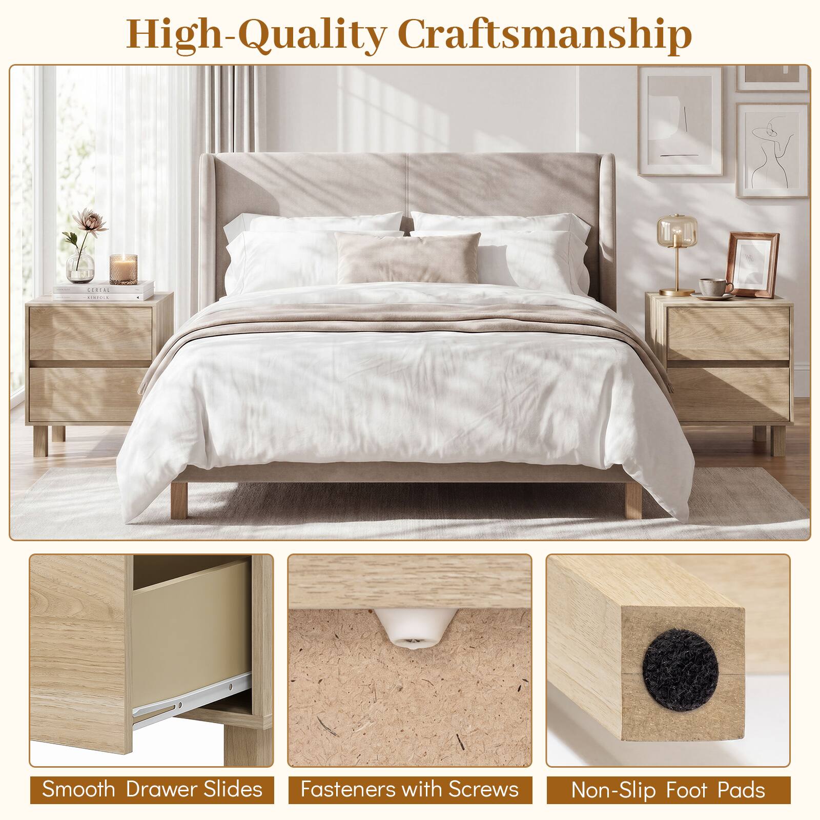 High-Quality Craftsmanship

ERTEL

Smooth Drawer Slides
Fasteners with Screws
Non-Slip Foot Pads