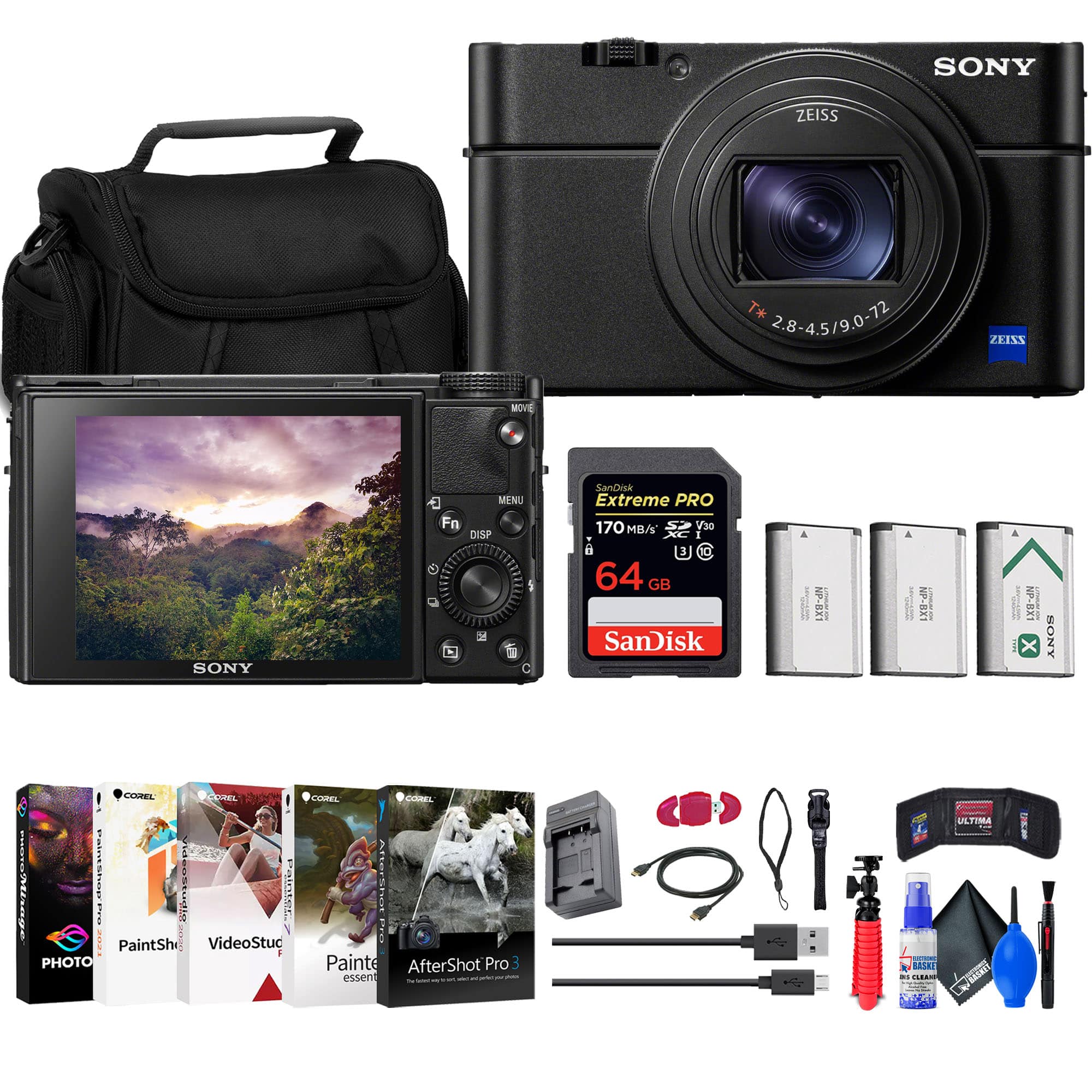 Sony - Cyber-shot DSC-RX100 VII Digital Camera + 64GB Card + Case + More