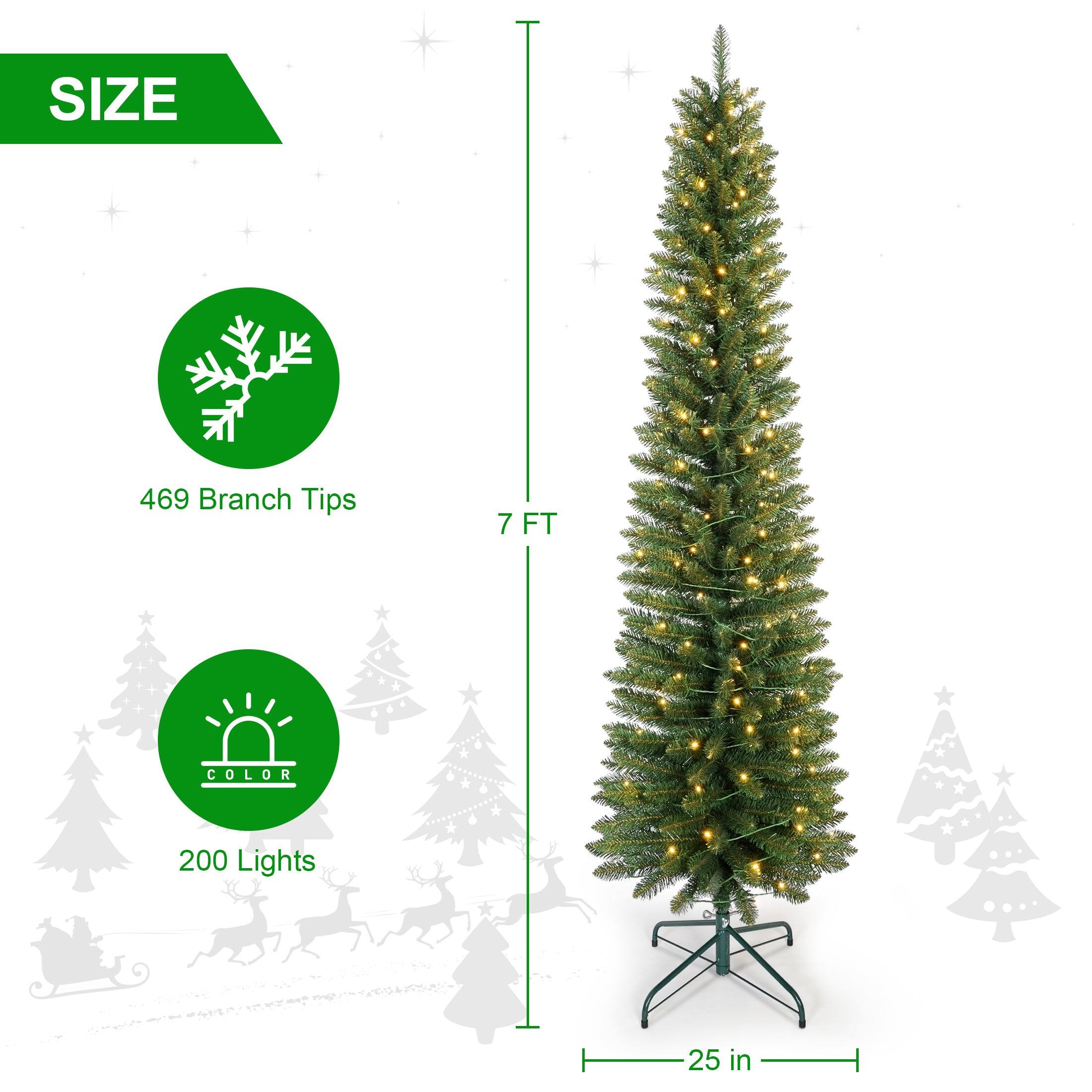 SIZE  
469 Branch Tips  
7 FT  

COLOR  
200 Lights  
25 in