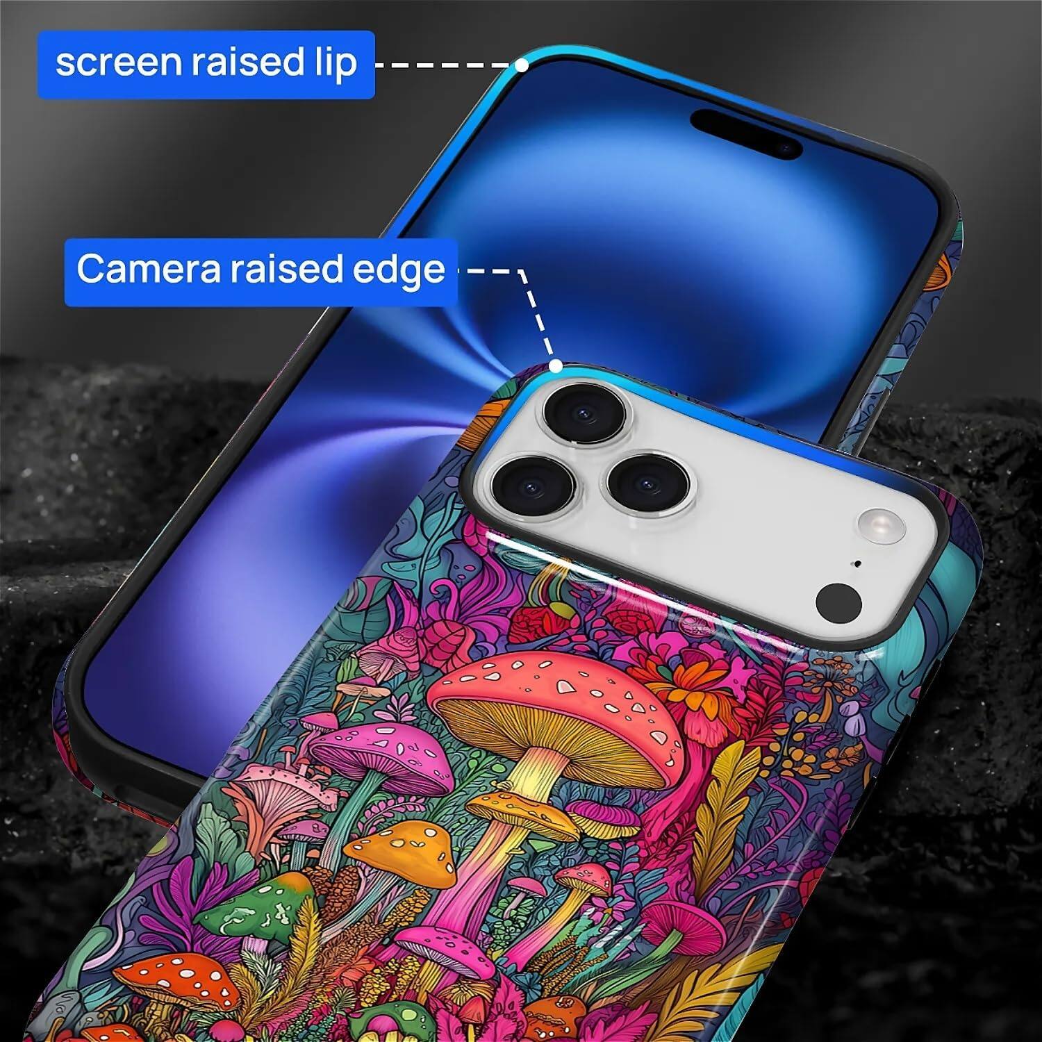 screen raised lip  
Camera raised edge