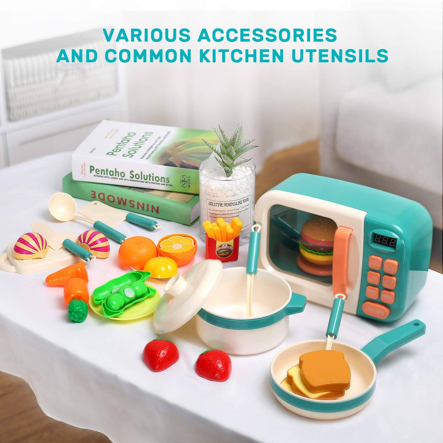 VARIOUS ACCESSORIES AND COMMON KITCHEN UTENSILS