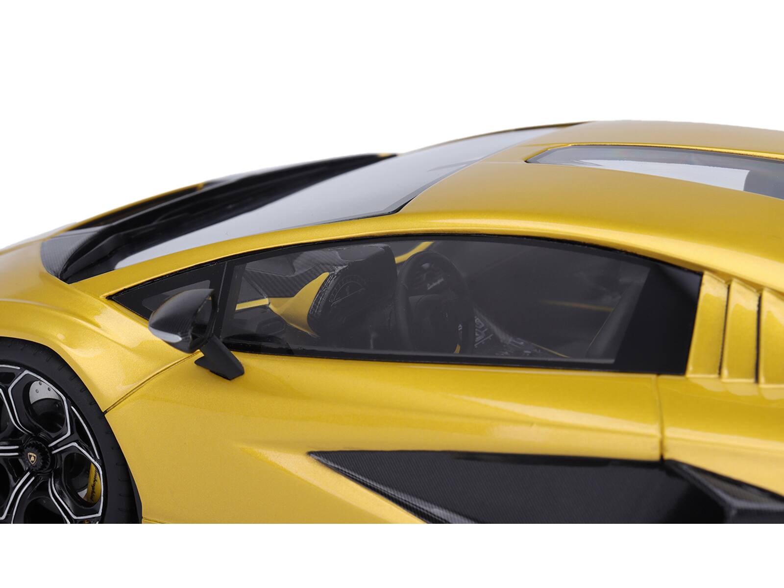 Angle. Top Speed - Lamborghini Countach LPI 800-4 New Giallo Orion Gold Metallic 1/18 Model Car by Top Speed - Gold Metallic.