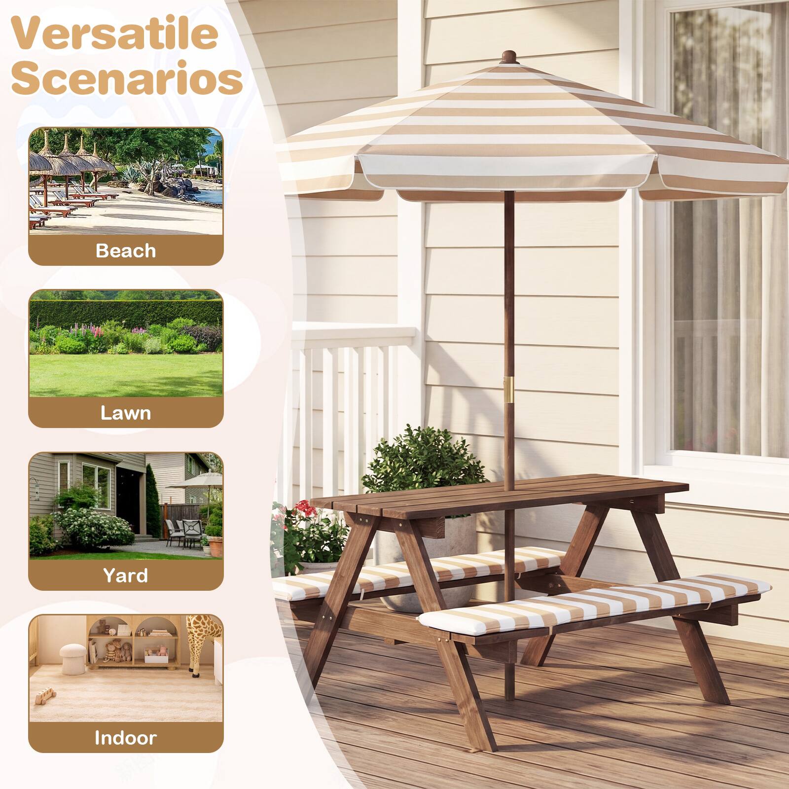 Versatile Scenarios

- Beach
- Lawn
- Yard
- Indoor