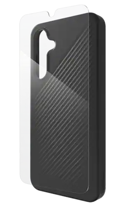 Front. ZAGG - ZAGG Luxe Slim Case + Screen Protector Bundle For Samsung Galaxy A16 5G - Black - Black.