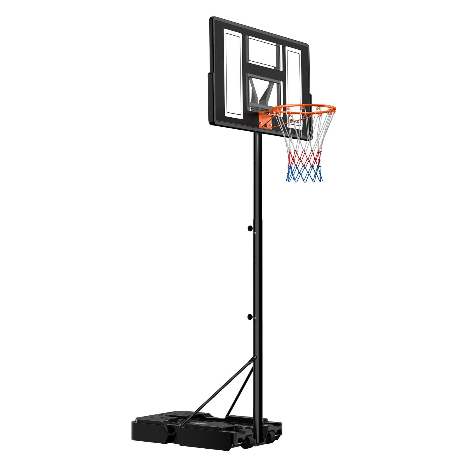 Alt View 5. VEVOR - Portable Basketball Stand, 4.4 ft to 10 ft Height Adjustment Basketball Hoop & Goal, Adjustable Basketballs Goal System - Black.