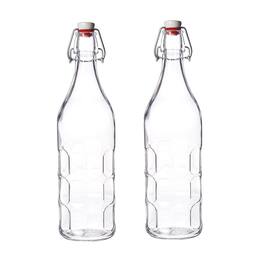 Bormioli Rocco - Moresca Swing Top Bottles Set of 2, 33.75 oz Airtight Glass - Clear