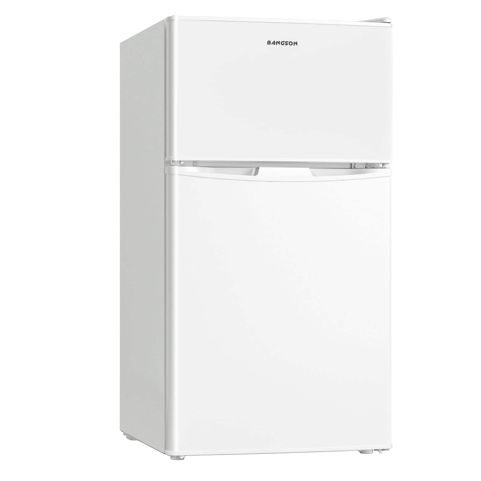 BANGSON - 3.2 CU.FT Mini Fridge with Freezer,2-Door Compact Refrigerator for Bedroom, Office, Dorm, Home, RV - White