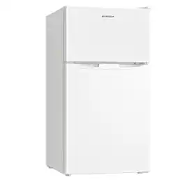 BANGSON - 3.2 CU.FT Mini Fridge with Freezer,2-Door Compact Refrigerator for Bedroom, Office, Dorm, Home, RV - White