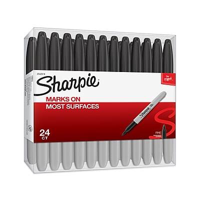 Sharpie - Permanent Markers, Fine Tip, Black, 24/Pack (2042918)