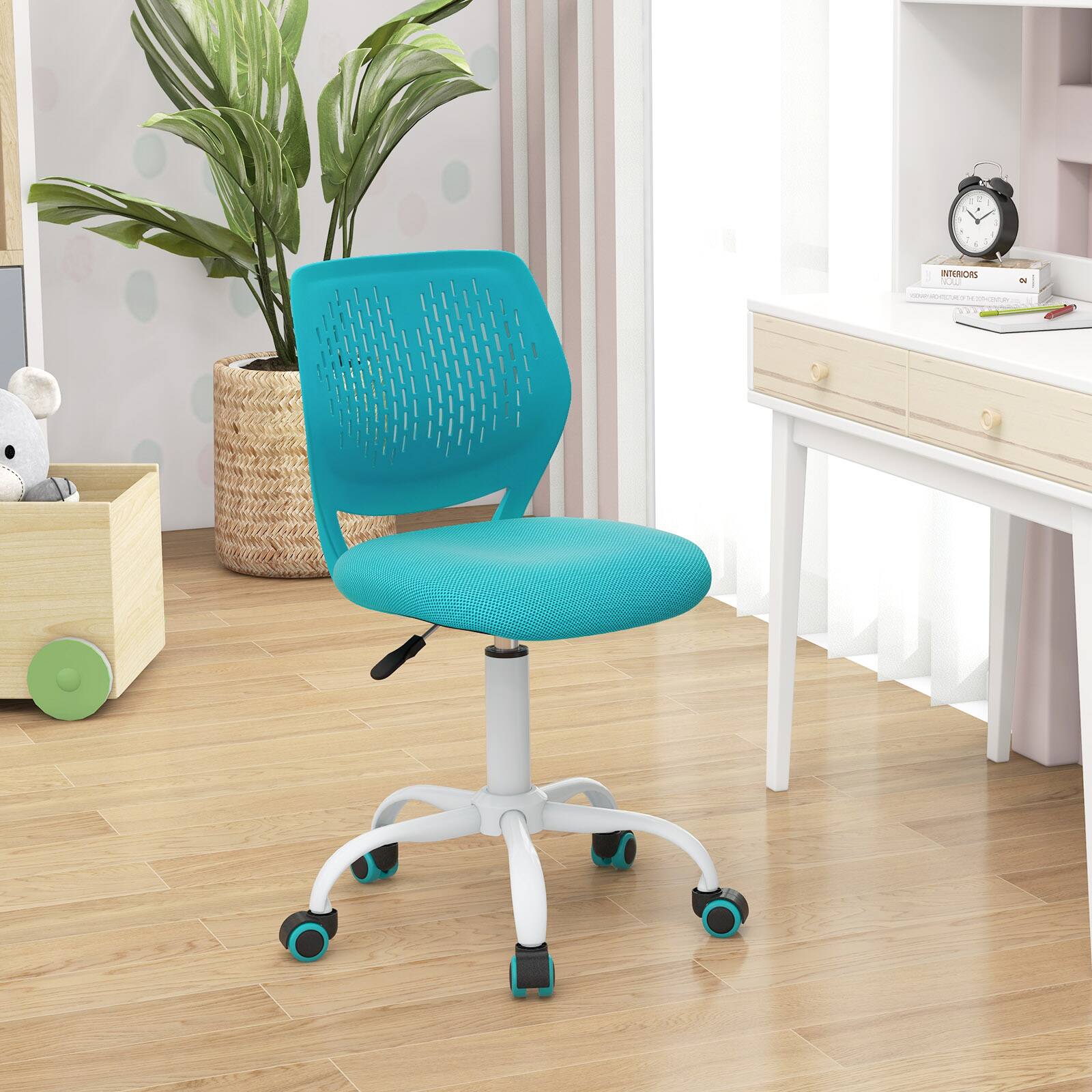 Alt View 7. Ecooso - Ergonomic Office Chair Children Study Chair with Adjustable Height and Support - Turquoise.