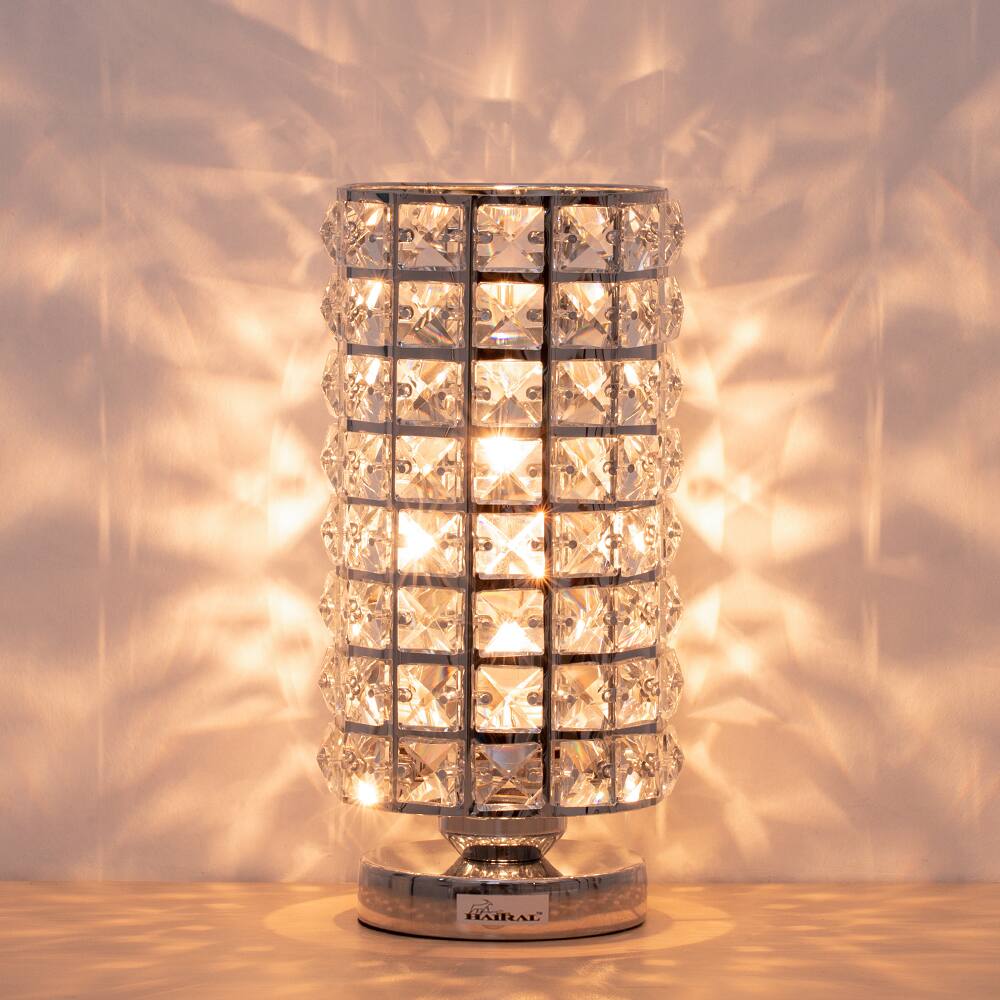 Alt View 3. Oumilen - Modern Crystal Table Lamp with K9 Crystal Beads, Perfect for Bedroom, Living Room, Vanity Decor.