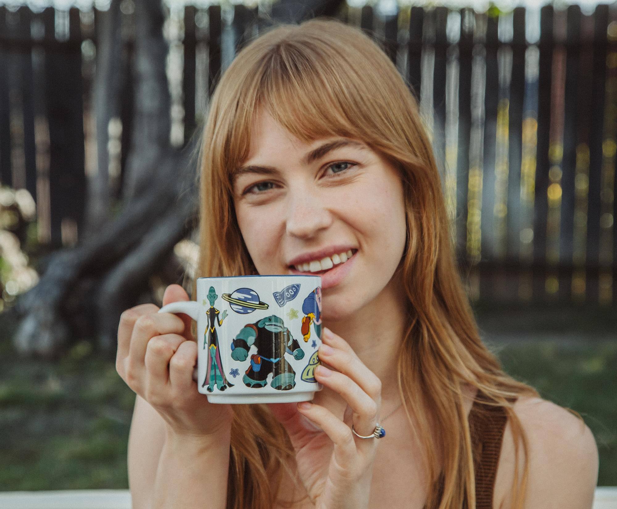 Alt View 4. Silver Buffalo - Disney Lilo & Stitch Planet Turo Single Stackable Ceramic Mug | Holds 13 Ounces - Blue.