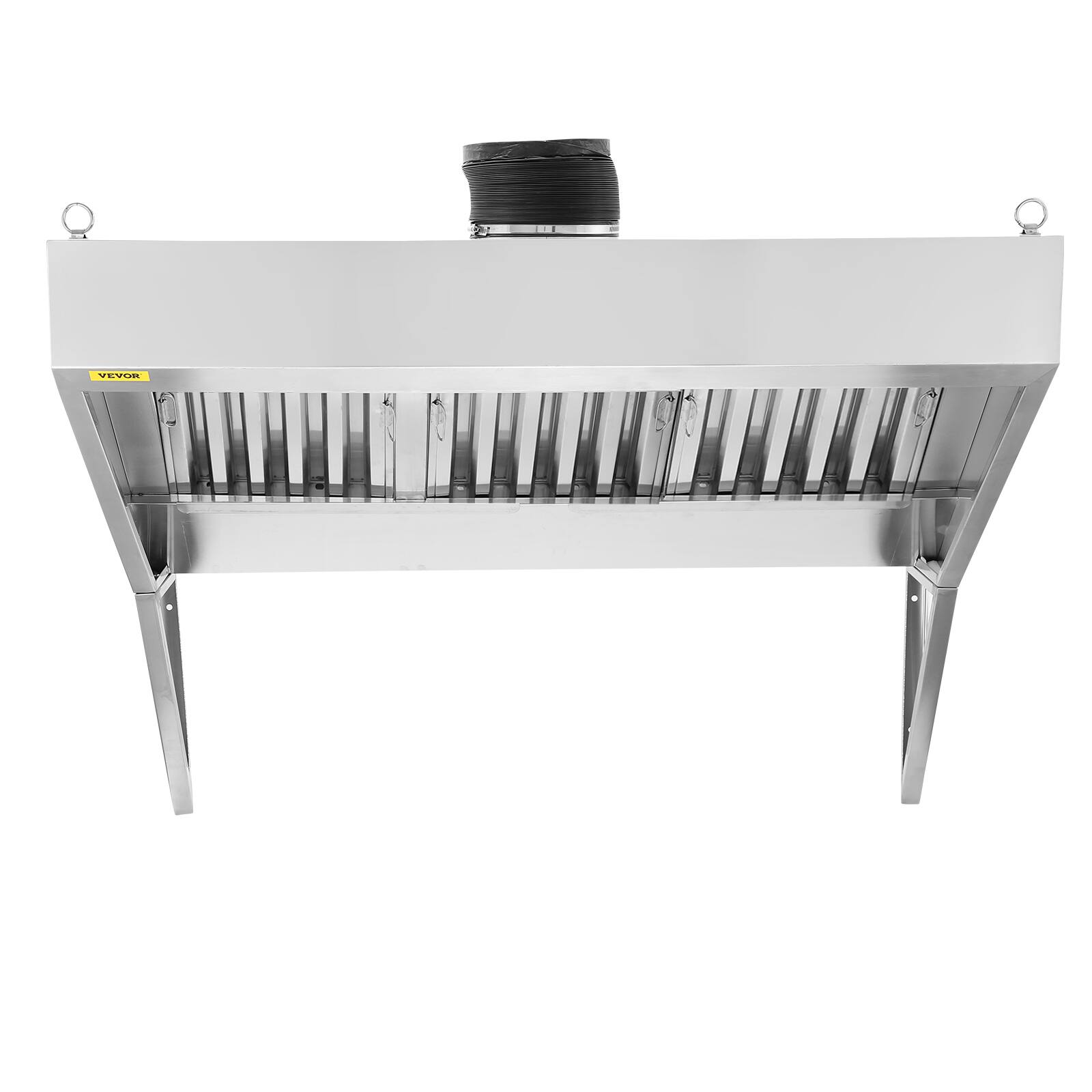 Alt View 5. VEVOR - Commercial Exhaust Hood, 7FT Food Truck Hood Exhaust, 201 Stainless Steel Concession Trailer Hood - primary colour.