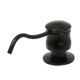 Akicon - Built-in Brass Soap Dispenser for Kitchen Sink Refill from Top with 17 oz. Bottle - Matte Black