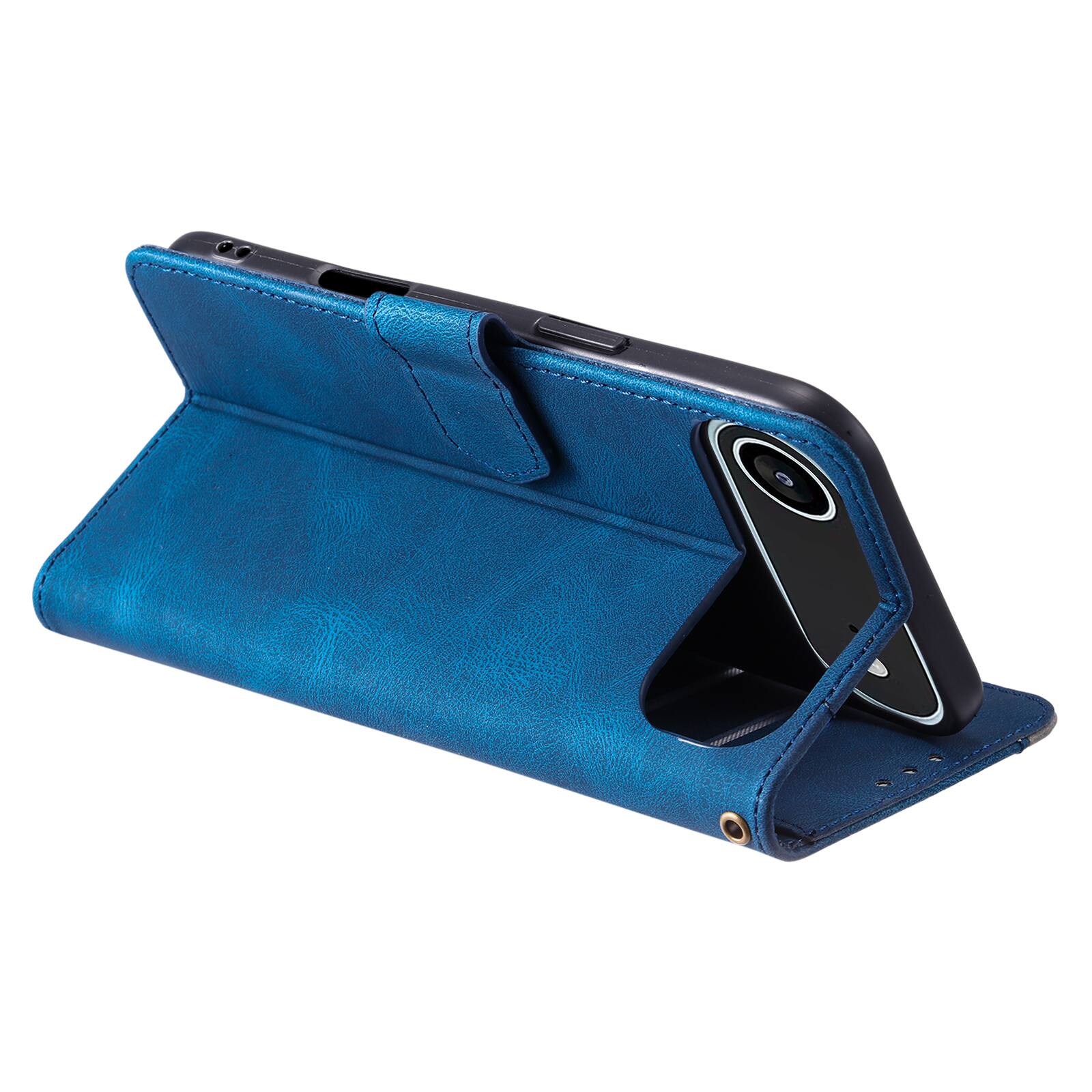 Alt View 1. Dteck - Wallet Case for Apple iPhone Air 2025,Vintage PU Leather Flip Card Holder Kickstand Magnetic Closure Phone Cover - Blue.