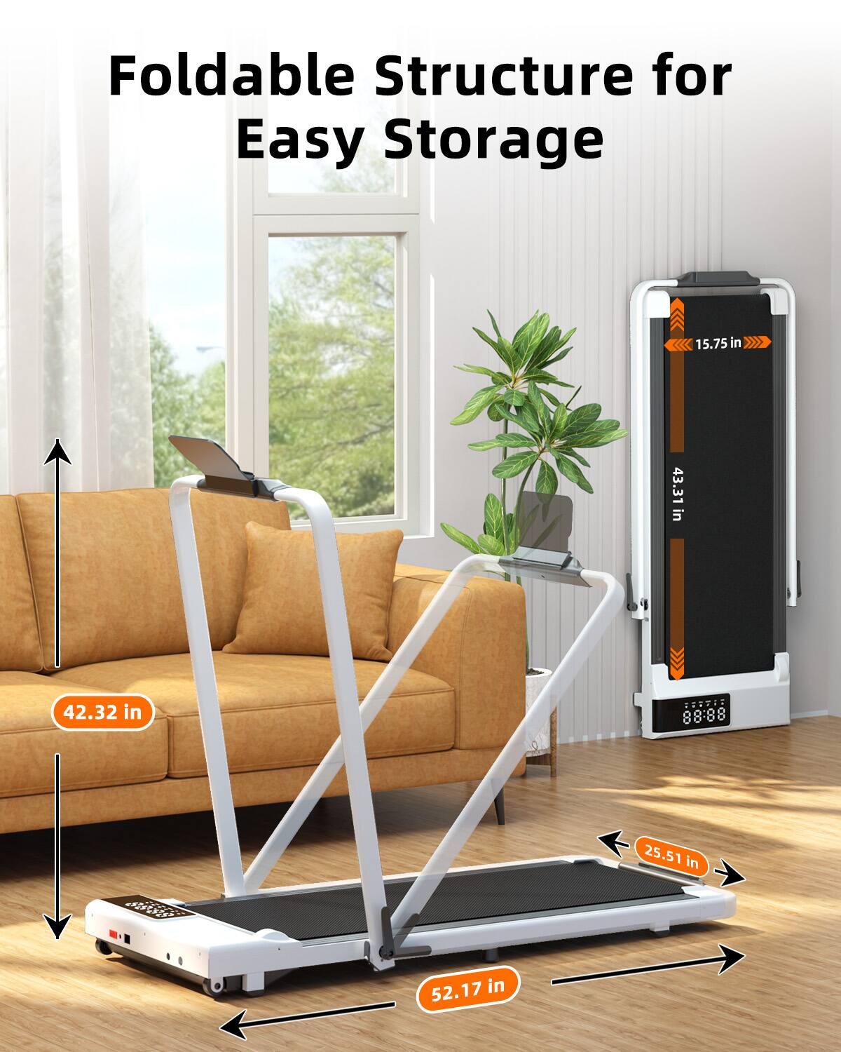 Foldable Structure for Easy Storage

15.75 in  
43.31 in  
42.32 in  
25.51 in  
52.17 in