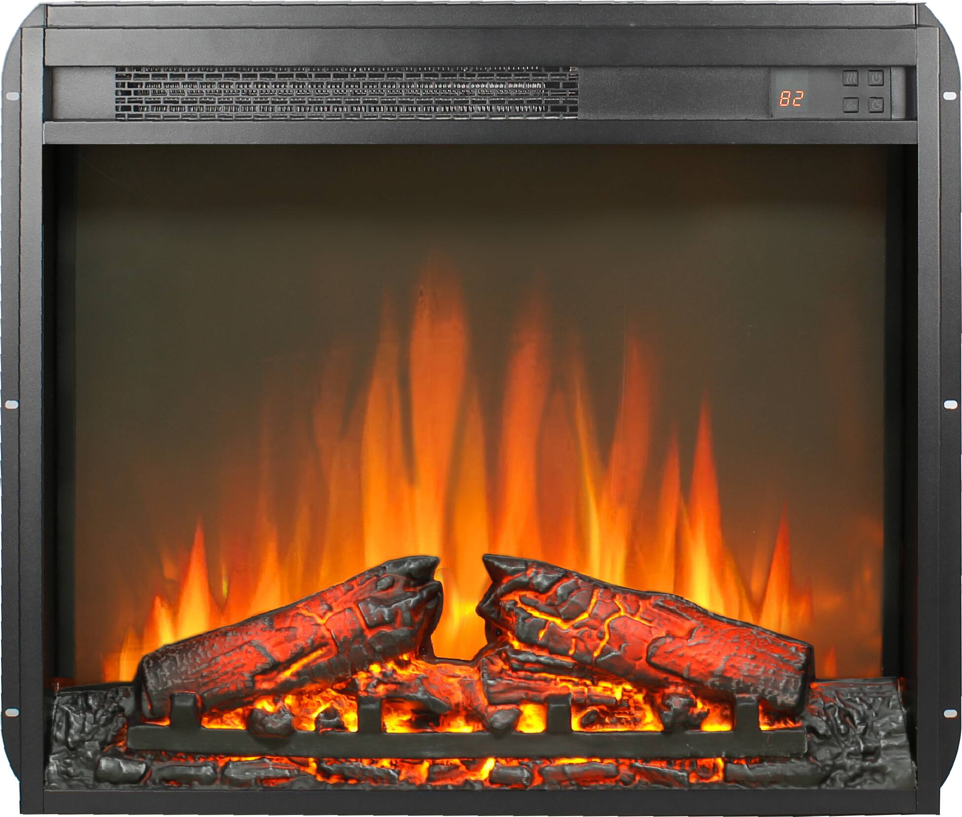 Alt View 1. Boyel Living - 44-in Jasmine White Electric Fireplace Mantel with 23-in Insert 1400W 5000 BTU Log Flame Remote Control and Timer - Jasmine White.