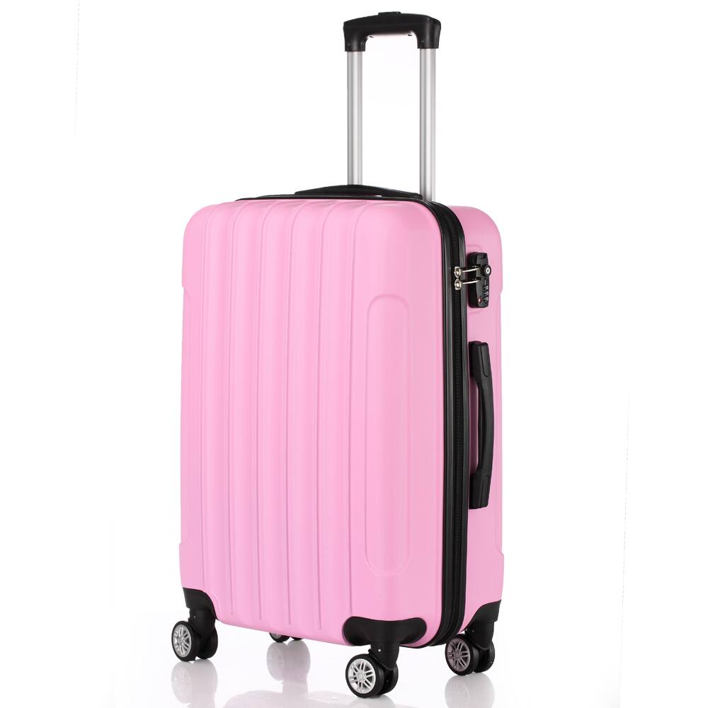 Alt View 1. Winado - 20"/24"/28" Luggage Set 3 Piece, ABS Hard Shell Suitcase Set for Travel, Spinner Wheels and TSA Lock - Pink.