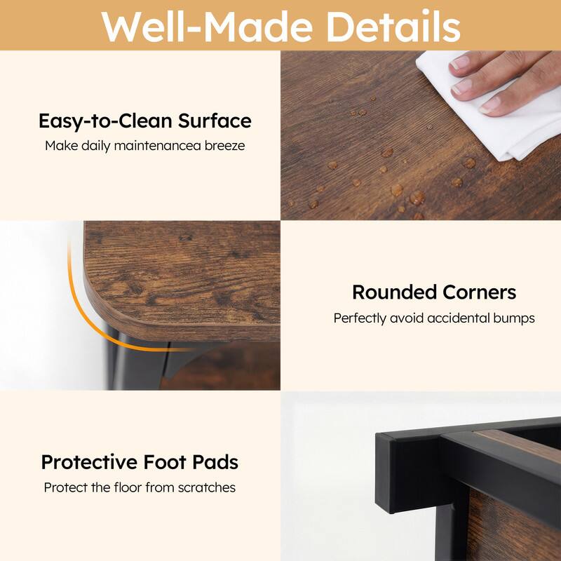 Well-Made Details

Easy-to-Clean Surface
Make daily maintenance a breeze

Rounded Corners
Perfectly avoid accidental bumps

Protective Foot Pads
Protect the floor from scratches