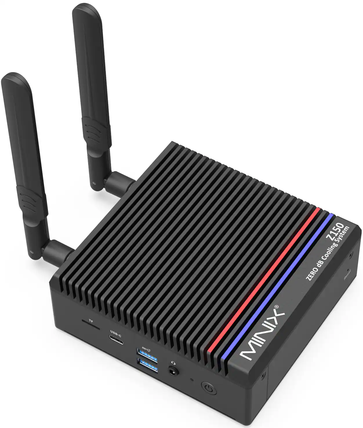 MINIX - Z150-0dB Fanless Mini PC with 8GB DDR4/256GB M.2 PCle 3.0 x 4 NVMe SSD, Powered by Intel Twin Lake N150 Processor - Black