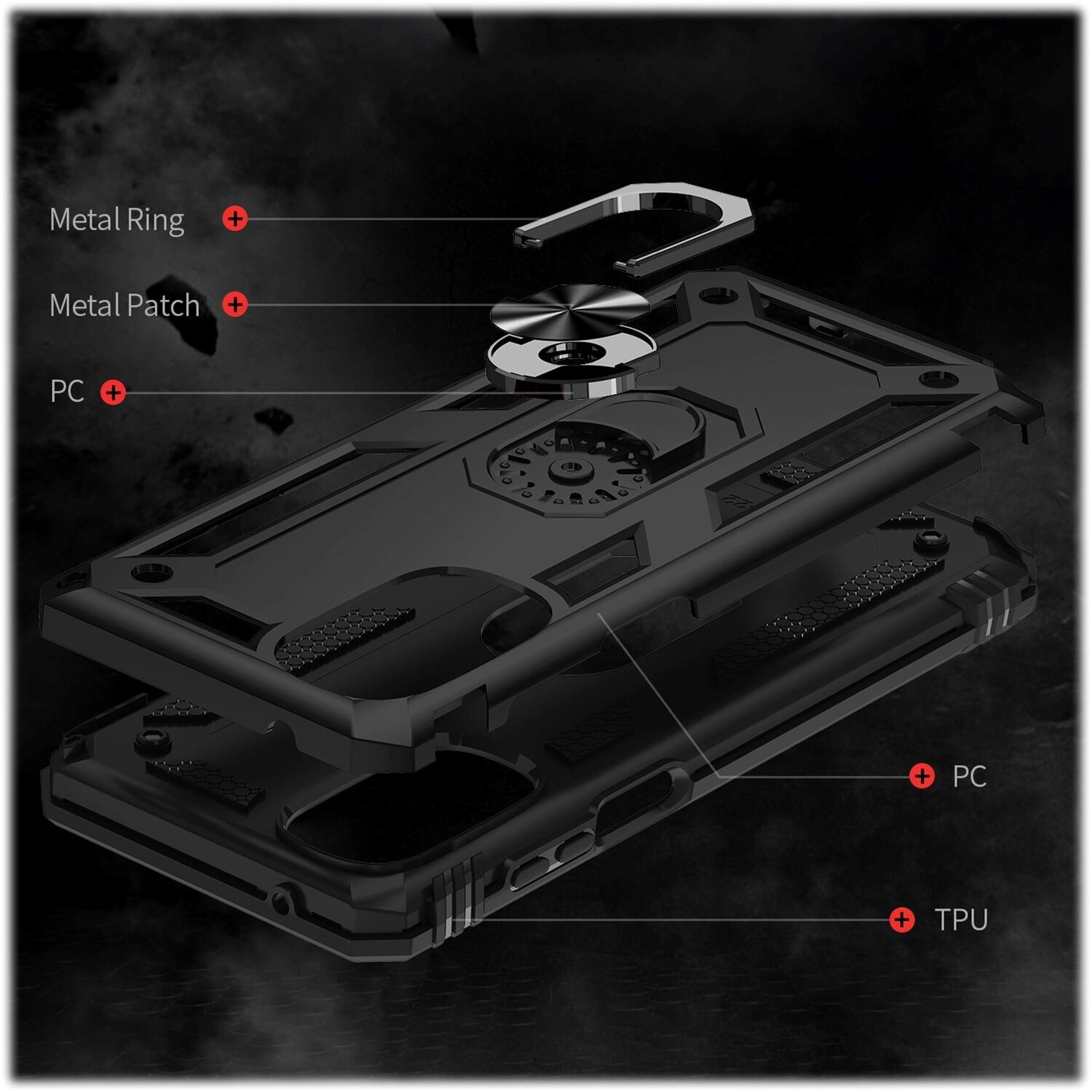 Alt View 15. SaharaCase - Military Kickstand Case for Motorola G Stylus 4G 2022 - Black.