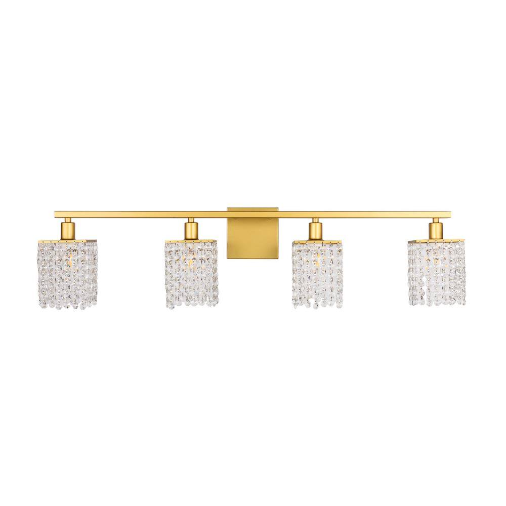 Alt View 9. Living District - Phineas 4 light Brass and Clear Crystals wall sconce - Brass And Clear Crystals.