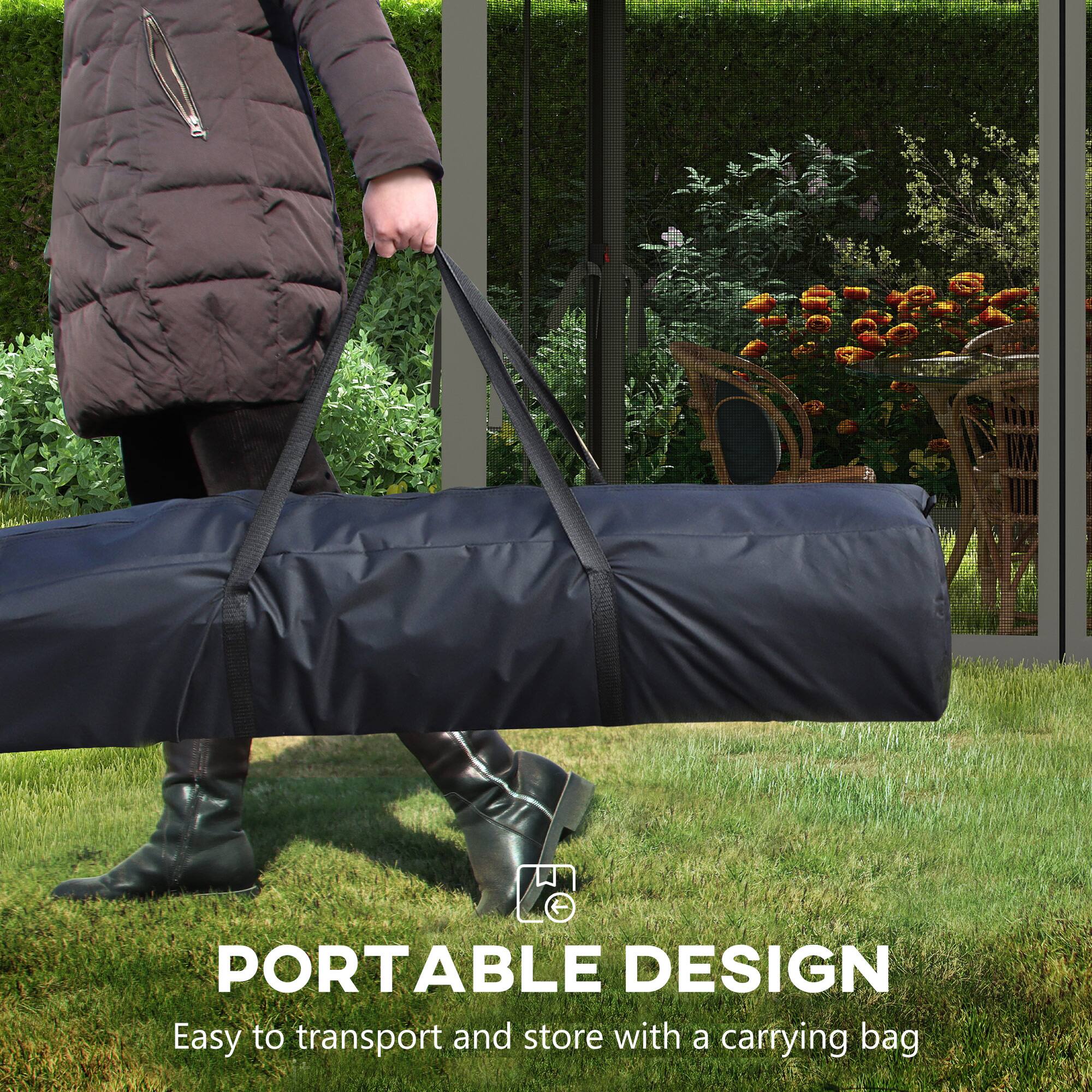 PORTABLE DESIGN
Easy to transport and store with a carrying bag