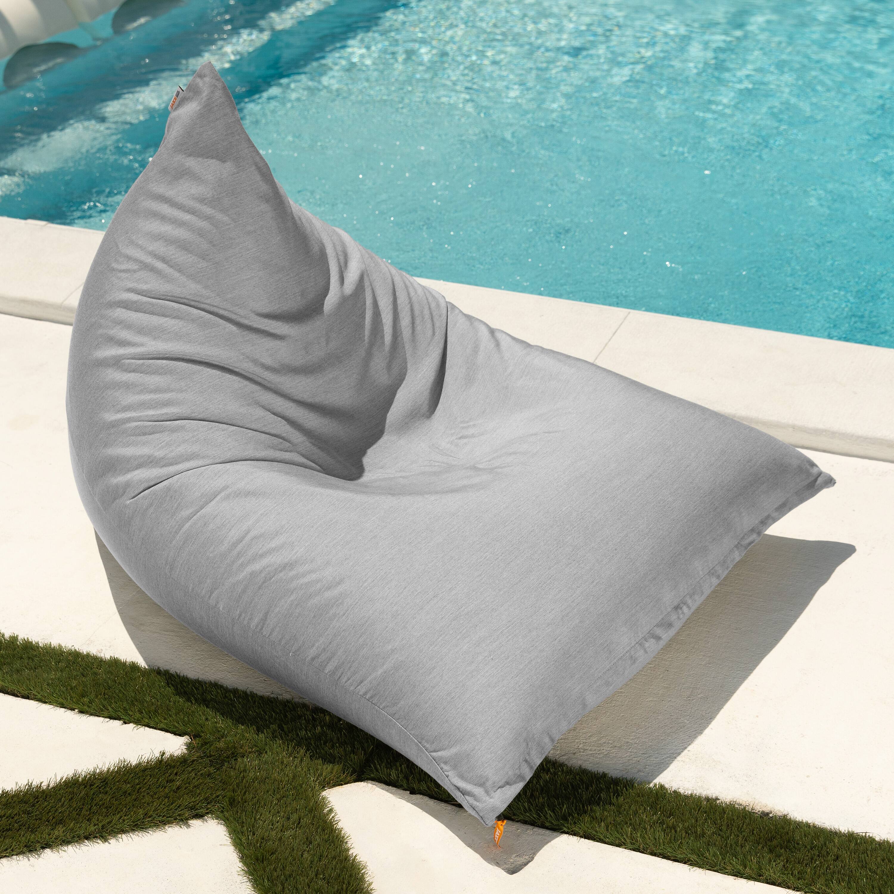 Back. Jaxx - Jaxx Twist Outdoor Bean Bag Chair, Granite - Sunbrella Granite.