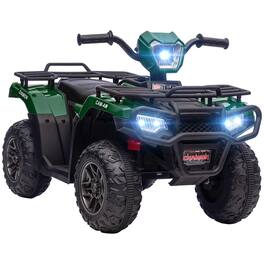 BreeBe - 12V Kids Electric ATV Ride On, 4-Wheeler with AUX, USB & Wear-Resistant Tires, Battery-Powered Car for Toddlers - Green