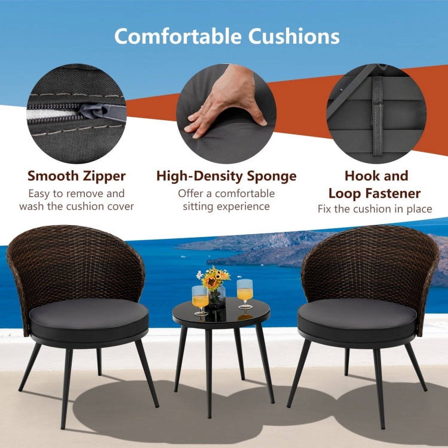 Comfortable Cushions

Smooth Zipper  
Easy to remove and wash the cushion cover

High-Density Sponge  
Offer a comfortable sitting experience

Hook and Loop Fastener  
Fix the cushion in place