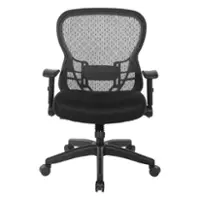 OSP Home Furnishings - Professional R2 SpaceGrid Back Manager’s Chair with Adjustable Lumbar Support and Adjustable Flip Arms - Black - Front_Zoom