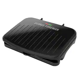 George Foreman - Family Size 5 Serving Nonstick Compact Electric Indoor Grill - Black