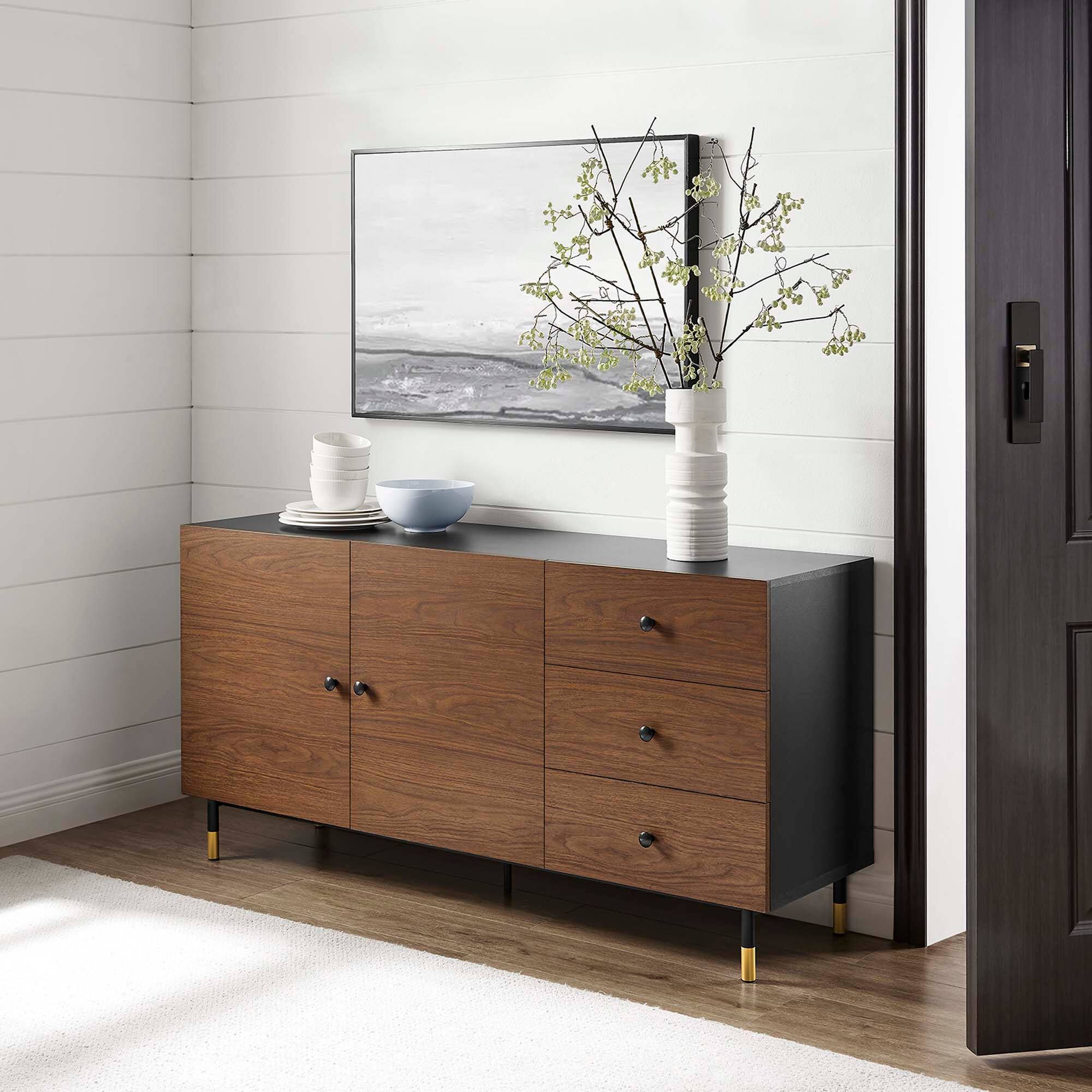 Front. Modway - Nexus Storage Cabinet Sideboard by Modway - Black Walnut.