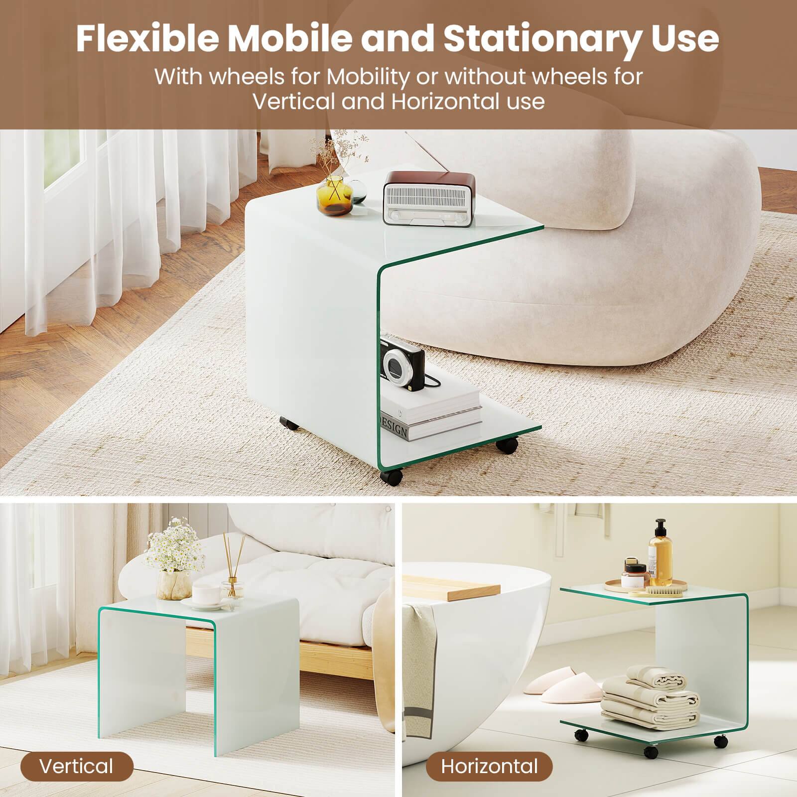 Flexible Mobile and Stationary Use  
With wheels for Mobility or without wheels for Vertical and Horizontal use  

Vertical  
Horizontal