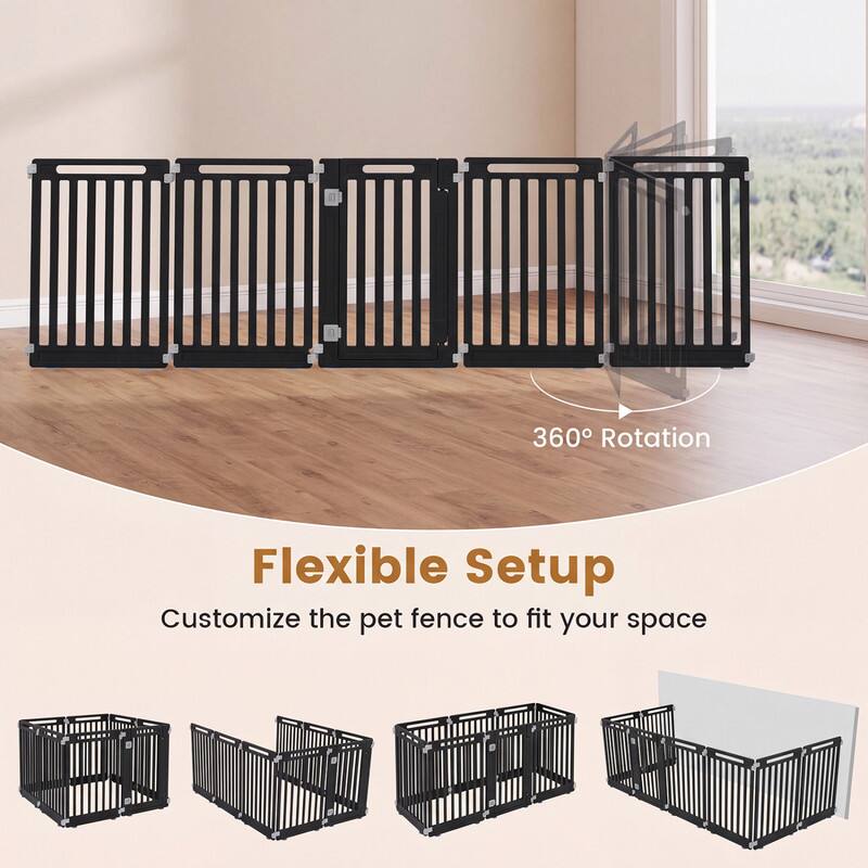 360° Rotation  
Flexible Setup  
Customize the pet fence to fit your space
