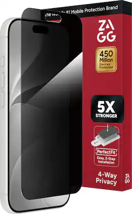 ZAGG - Privacy XTR Screen Protector with Full Privacy Protection for Apple iPhone 18 Pro - Clear