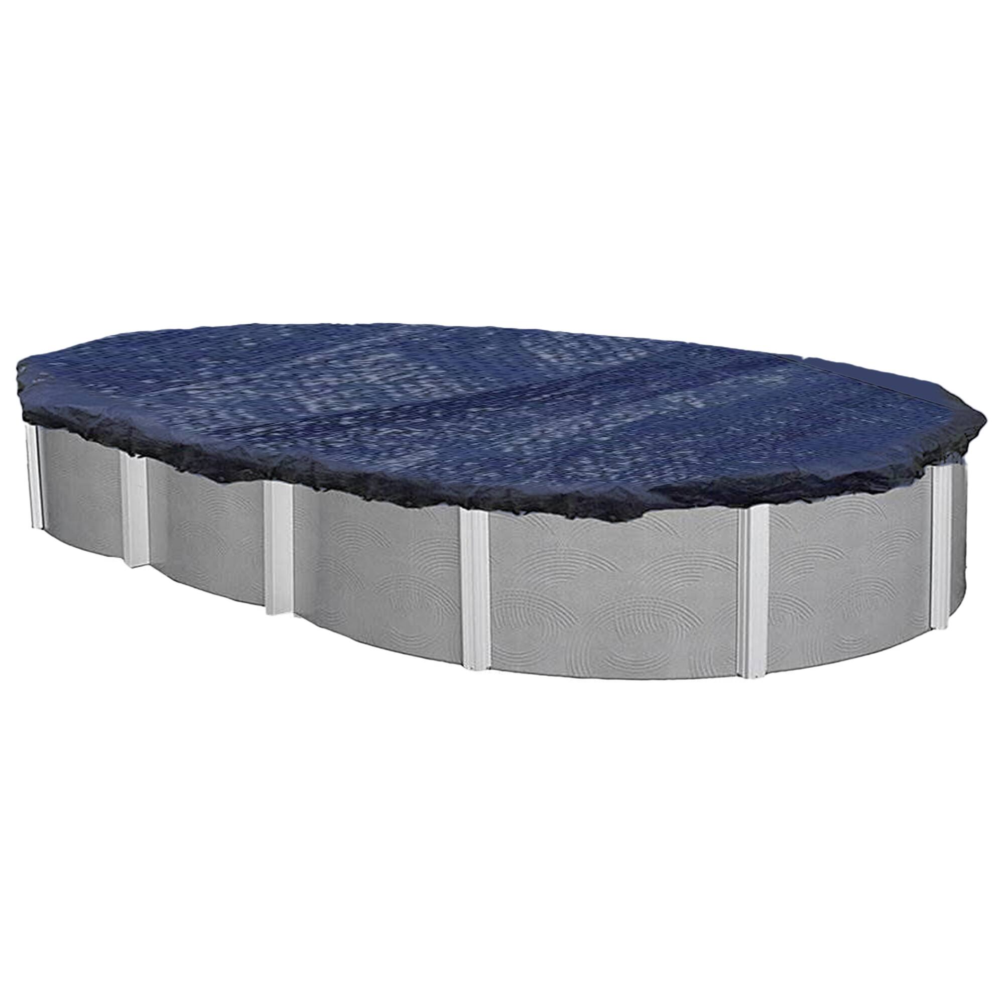 Alt View 2. Swimline - Swimline 18 x 33 Foot Oval Above Ground Heavy Winter Swimming Pool Cover, Blue.