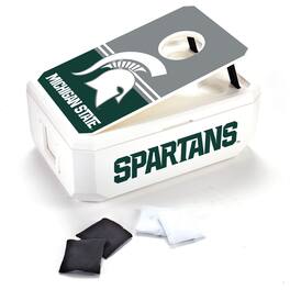 Indigo Falls - Michigan State Spartans 40-Can Cornhole Cooler - White